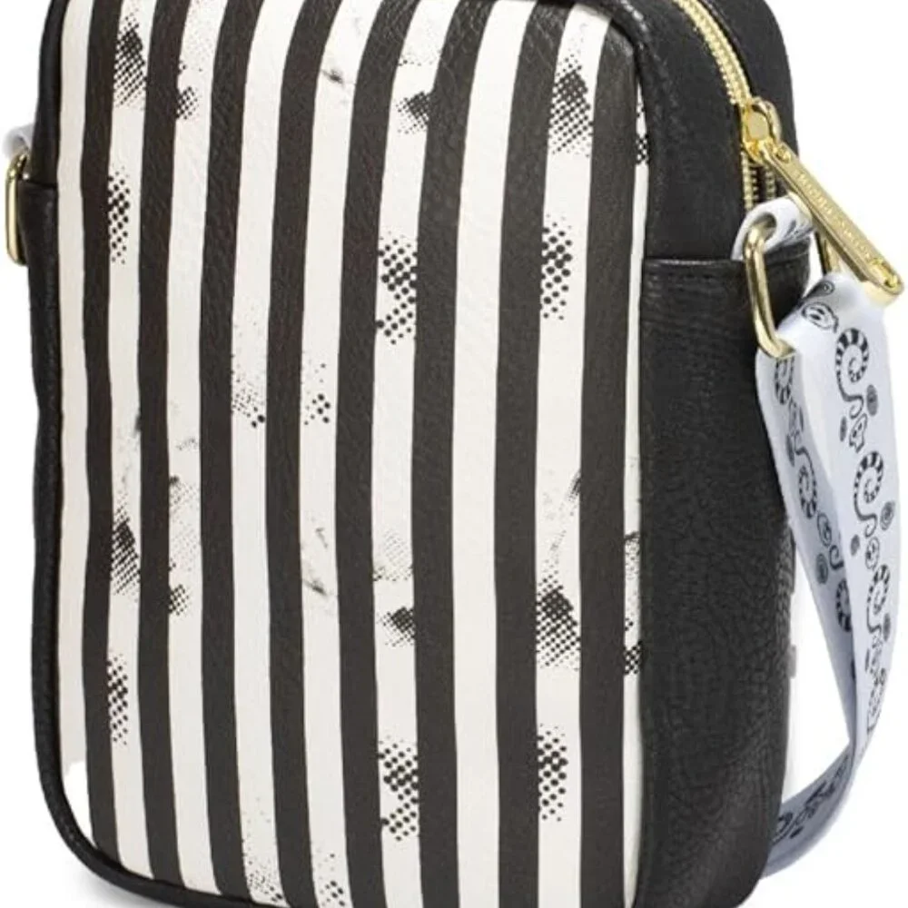 Beetlejuice Bag Wallet, Crossbody,Beetlejuice Stripes, Chibi, Vegan Leather NWT - Picture 3 of 5